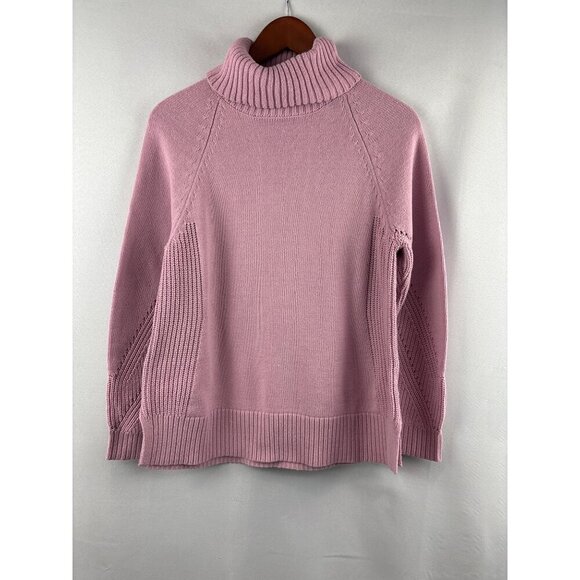 Isaac Mizrahi Live! Womens XS Pink Turtleneck Sweater Cotton Blend - Picture 1 of 5